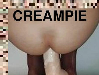 immens, monster, anal-sex, beule-schuss, spielzeug, schwer, creampie, beule, blondine, dildo