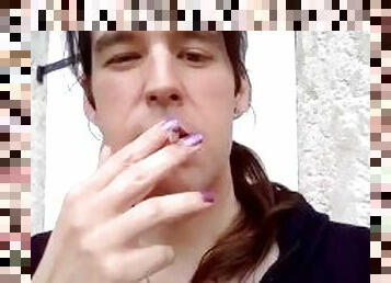 transsexual, amador, francês, langerie, webcam, fetiche, sozinho, fumando, morena, realidade