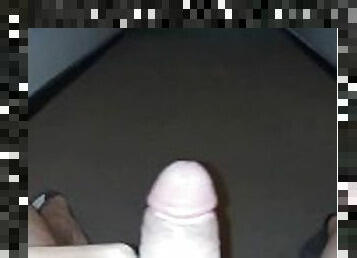 Risky jerk off and cum at a hotel corridor