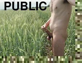 masturbation, en-plein-air, public, amateur, ejaculation-sur-le-corps, énorme-bite, allemand, branlette, ejaculation, bite