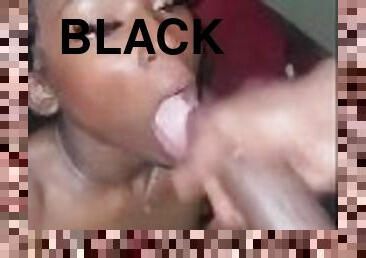 Black TS Cum In Mouth