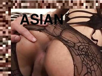 asiatisk, storatuttar, shemale, anal, avsugning, cumshot, gigantisk-kuk, transa, sprut, petit