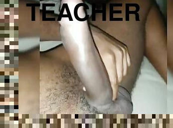 enseignant, amateur, ejaculation-sur-le-corps, ébène, énorme-bite, branlette, solo, bite
