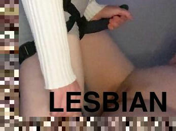 אורגזמה, סטראפ-און, חובבן, לסבית-lesbian, זוג, חברה, לגמור, זיונים