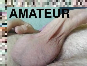 masturbation, amatör, gigantisk-kuk, ensam, kuk