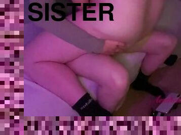 Fucking my stepsister with strap-on till she cum hot lesbian sex