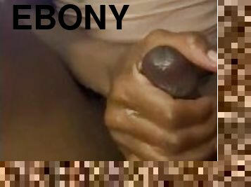 EBONY MILF GIVES BBC HANDJOB TO BOYFRIEND