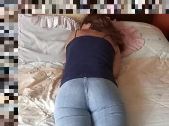 cul, masturbation, maman-et-garçon, orgasme, amateur, ejaculation-sur-le-corps, énorme-bite, milf, latina, maman