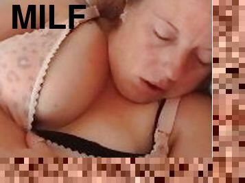 Natrual big titty milf showing cleavage