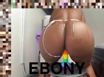 Big ass ebony rides a big didlo