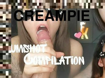 orgasme, blowjob, cumshot, tenåring, deepthroat, compilation, creampie, svelging, cum, oral