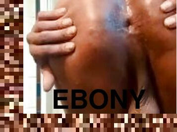 Creamy Ebony Ts shower quickie