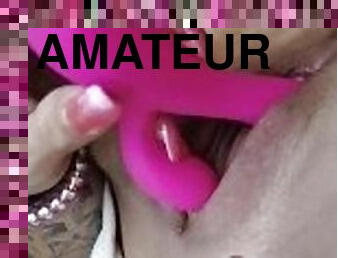 masturbation, orgasme, amateur, jouet, solo, tatouage