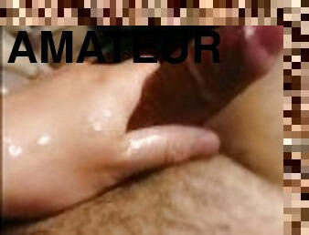 masturbation, amateur, ejaculation-sur-le-corps, énorme-bite, branlette, solo, bite