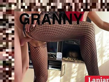 Granny Stepmom In Sexy Fishnet Stockings Creampie Semen Bdsm