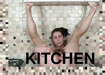 Baby Boom Gets Naked On Her Kitchen Counter
