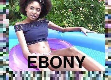 Luna Corazon In Hot Ebony Achieves Solo Orgasm