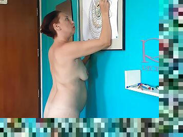 Indian Nudist Painting Indian Pattern - Mandala. Relax Music. Naked Art Workshop. Full