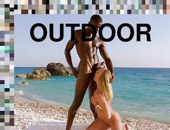 Hard Interracial Sex On The Beach - Angelika Grays