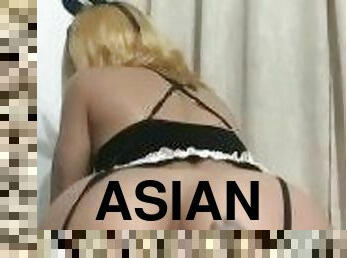 asiatisk, röv, masturbation, kvinnligt-sprut, amatör, anal, cumshot, avrunkning, fingerknull, ladyboy
