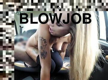Deep blowjob POV from bitch Skyler McKay and hard anal sex in a taxi