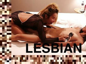 Jap nasty lesbians massage exciting porn video