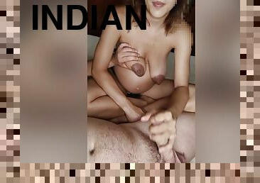 Indian Faced Teen Sucks My Big Cock And I Cum On Her Hand