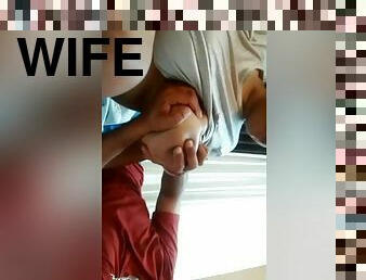 Hubby Sucking Wife Big Boobs