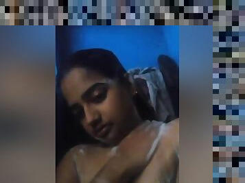 Today Exclusive- Hot Look Desi Girl Showing Her Boobs And Pussy Part 1