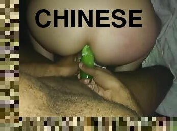 I Got Bored While Fucking My So I Put A Cucumber In Her Butthole With Chinese Student