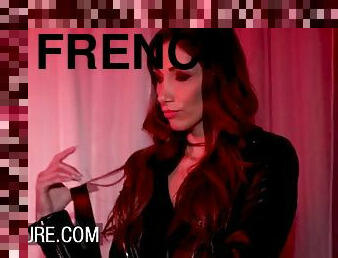 French brunette Clea Gaultier satisfies three men