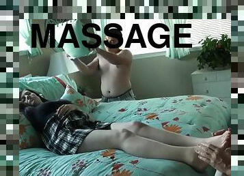 Naked male slaves Massage Domme