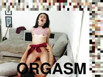 orgasme, vagina-pussy, remaja, latina, bintang-porno, normal, cowgirl-posisi-sex-wanita-di-atas-pria, erotis, pribadi, rok-mini