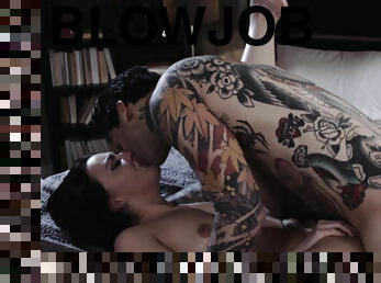 Sultry Whitney Wright having sensual sex with her tattooed lover