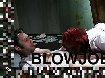 Phoenix Askani giving intense deepthroat bj as a zombie