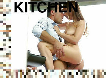 Taylor Sands making love on the kitchen counter