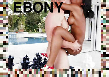 Ebony Mya Mays playing strip chess & fucking her vanilla friend