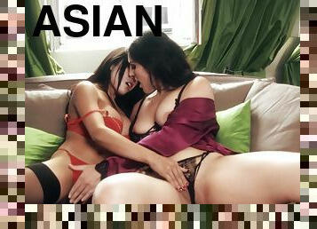 asiatisk, röv, storatuttar, fisting, anal, blandade-raser, leksak, deepthroat, trekant, naturlig