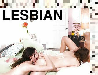 Three rebellious lesbians pleasuring each other in bed