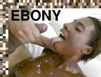 Sexy ebony Summer Knight fucking for cum in her mouth