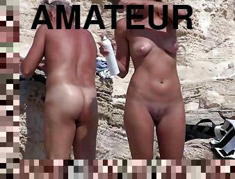 nudist, in-afara, public, amatori, plaja, spion