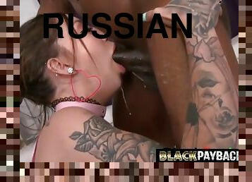 Russian Bimbo Cutie Deepthroats BBC Big Black