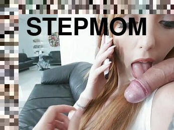 Fornicating stepmom while on the phone