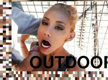 Outdoor mouthfucking is what she really needs