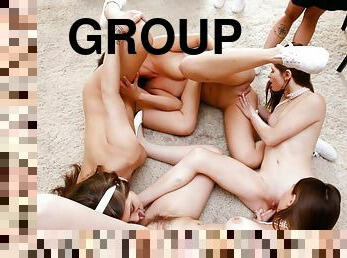 fête, chatte-pussy, amateur, lesbienne, ados, hardcore, sexe-de-groupe, quatuor