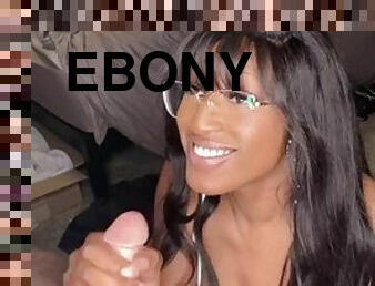 Ebony on big white cock 2