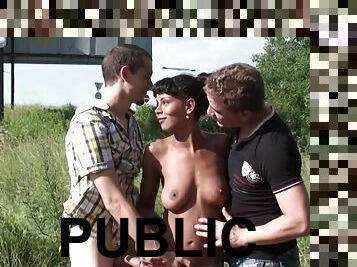 Daring Public Copulation 3Some Orgy Sex Orgy With Isabella Chrystin