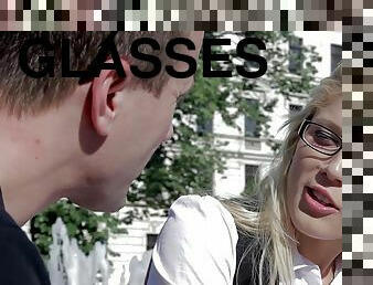 Dirty Flix - Sweet Cat - Ejaculate on glasses makes nerdy