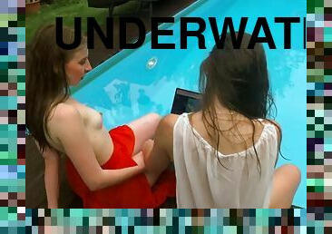 Anastasia Ocean and Marfa are naked underwater