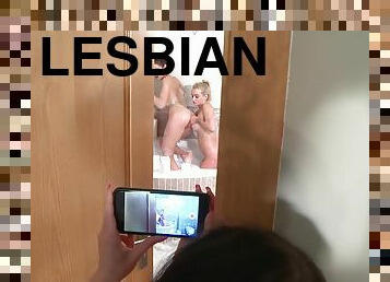 kylpy, pillu-pussy, laiha, typykät, lesbo-lesbian, teini, suuteleminen, tsekki